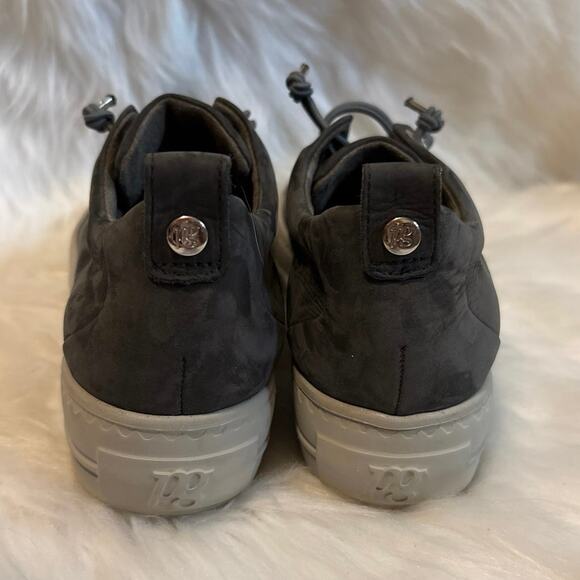 Paul Green Faye Gray Suede Platform Sneakers 7.5 Comfort Luxe Casual Shoes - Picture 4 of 8